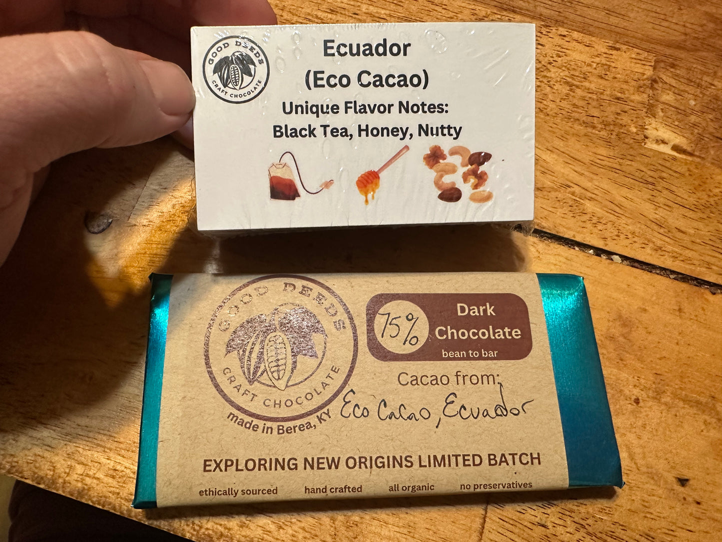 LIMTED EDITION: 75% Dark Chocolate from Eco Cacao, Ecuador