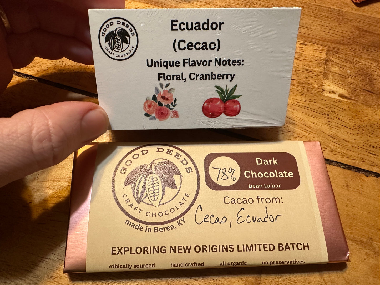 LIMITED EDITION: 78% Dark Chocolate from Cecao, Ecuador